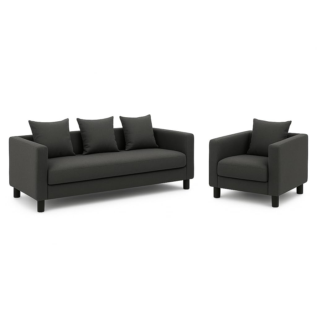 Wood Wing Furnitures Zenora Bliss 5 Seater Sofa Set (3+1+1) for Living Room | Premium Fabric Upholstery | Modern Design | Comfortable Seating for 5-6 People...