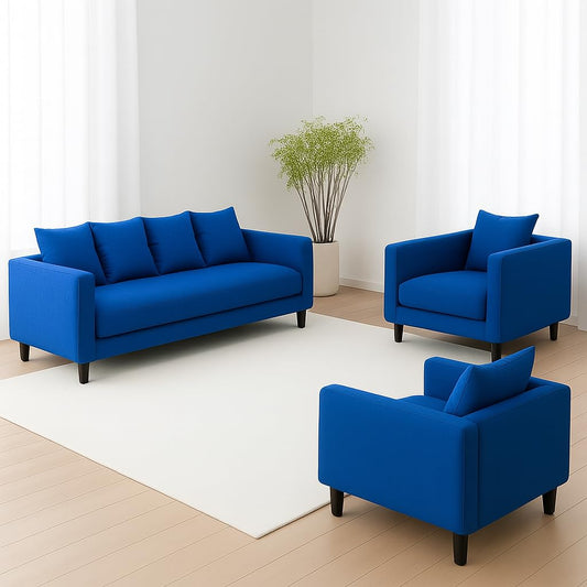 Wood Wing Furnitures Zenora Bliss 5 Seater Sofa Set (3+1+1) for Living Room | Premium Fabric Upholstery | Modern Design | Comfortable Seating for 5-6 People...